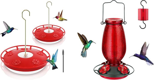 FEED GARDEN Plastic Hummingbird Feeder 16 Oz Red + Glass 20oz Red