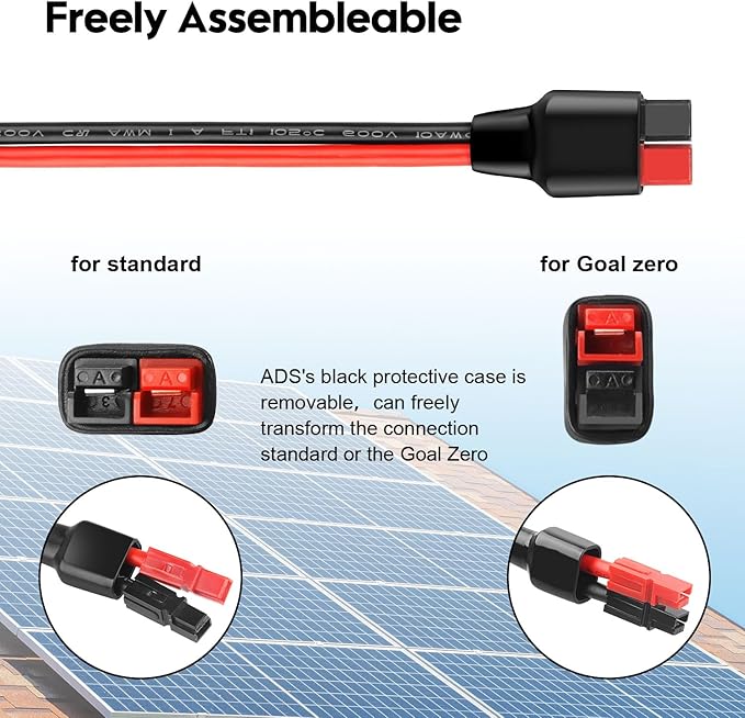 Anderson to DC 8mm Female Adapter Cable 1 to 2 High Power Port to DC8mm Splitter Solar Connector Adapter Y Parallel Cable Compatible with GZ Jackery Andersons Powerpole
