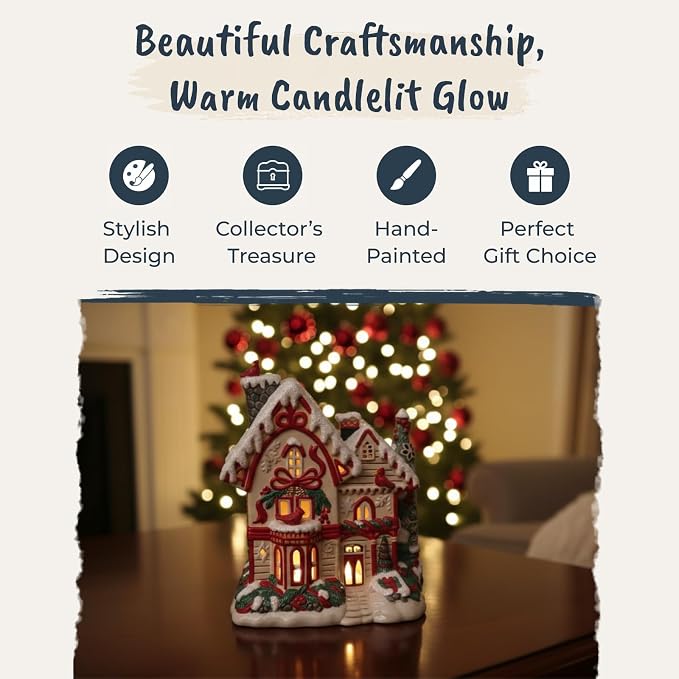 Blue Sky Clayworks Cardinal Bird Candle House, 7.25" Length x 5.5" Width