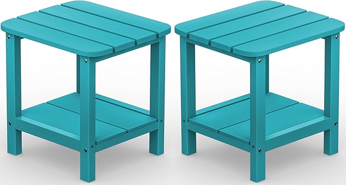 SERWALL Double Adirondack Side Table End Table Set of 2- Tiffany