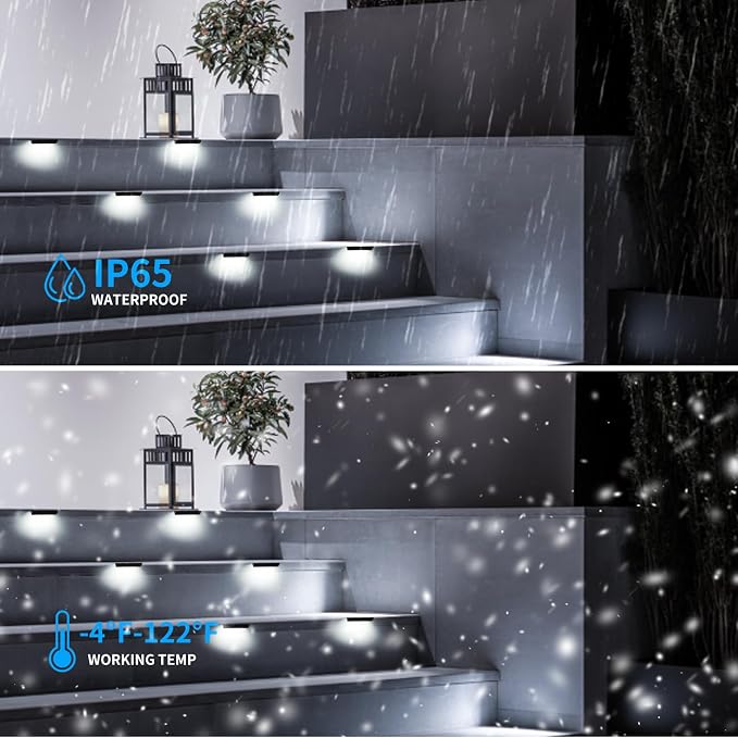 8 Packs 4inch LED 1.8W Hardscape Lighting,12V AC/DC Low Voltage Retaining Wall Light Paver Lighting,5000K Daylight White Outdoor Step Light,50,000 Hours Lifespan