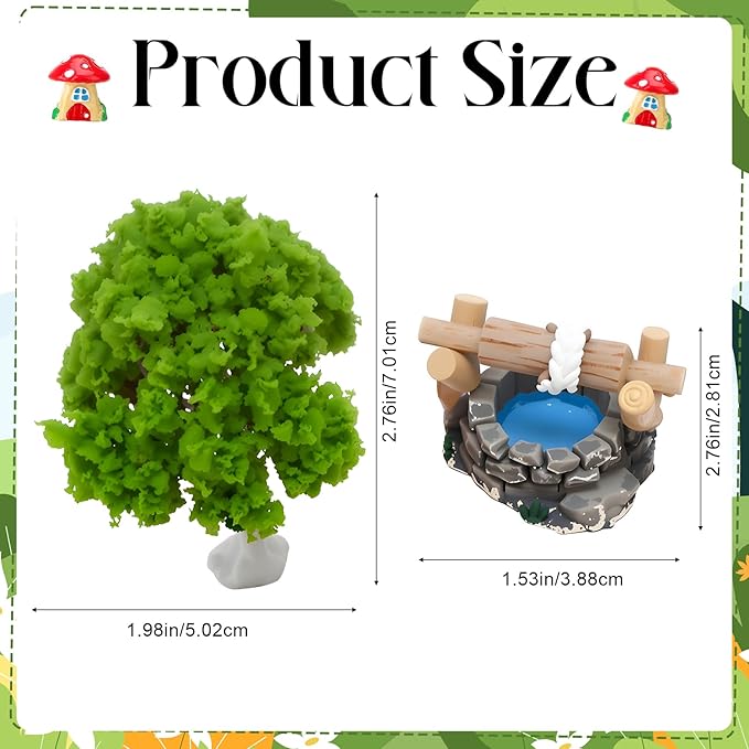 45 Pcs Fairy Garden Accessories Miniatures Garden Kit with Animals, Mushroom House & Trees Miniature Accessories for Terrarium, Dollhouse & Outdoor Decor