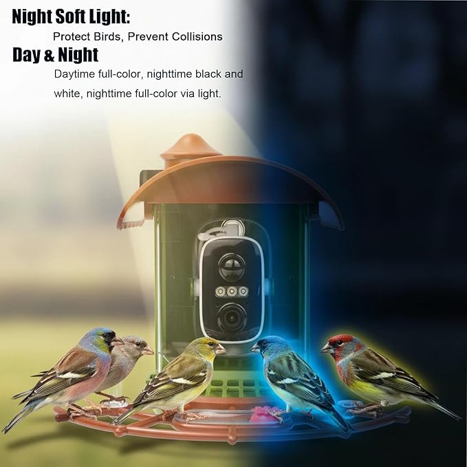 Bird Feeder with Camera, Smart Bird Feeder Camera with AI Identify BirdSpecies, Solar Powered, Instant Alerts, 2K HD Video, Various DIY Addons, 2.4G WiFi, Gift for Mom Dad and Birdlover (Green)