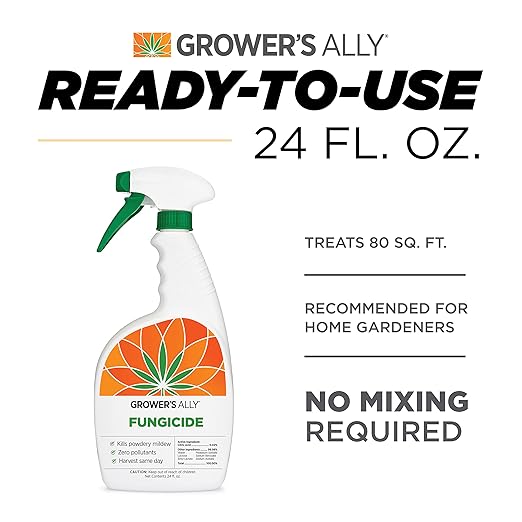 Grower's Ally Fungicide Spray for Plants - Ready-to-Use Indoor Outdoor Plant Fungicide Treatment for Powdery Mildew, Alternaria Blight, Rot, Fungus - OMRI Listed, Trusted by Cultivators - 24 Oz
