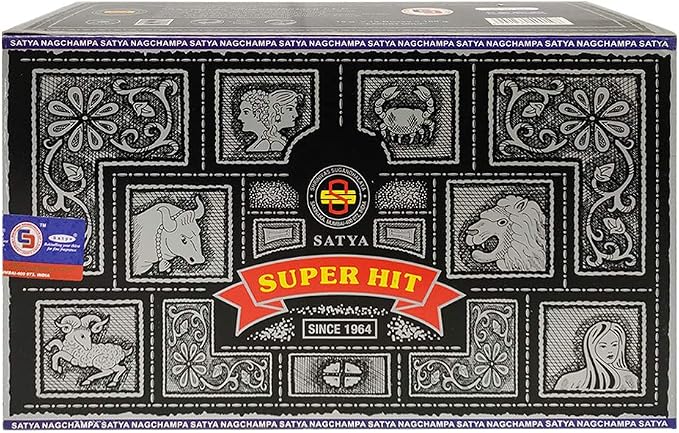 Super Hit Incense Sticks 15g x 12 and Incense Stick Holder Bundle Insence Insense Satya