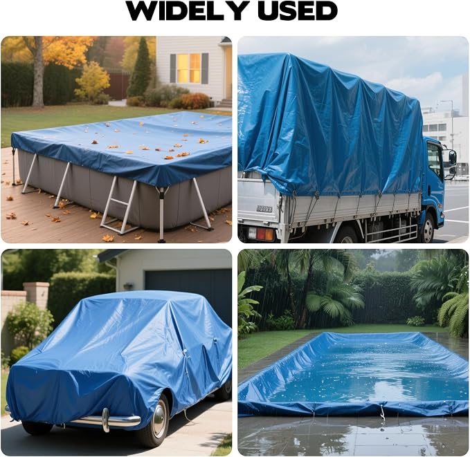 16 Ft x 26 FT Pool Cover for Inground Pools Rectangular Winter In Ground Pool Cover -Extra Thick Material,Winter Pool Safety Cover Keep Away Leaves Debris Dust Rain Snow
