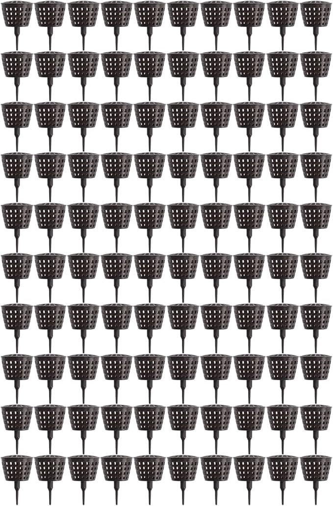 Bonsai Fertilizer Cups, 100PCS Plastic Mesh Basket with Lid Garden Nutrition Box Tools for Succulents and Orchids – Large Size for Easy Plant Feeding, Indoor Ou