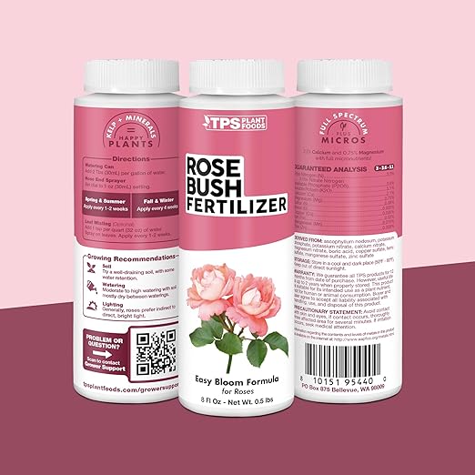 Rose Bush Fertilizer – Liquid Plant Food for More Blooms, Bigger Flowers & Stronger Stems, 8 oz