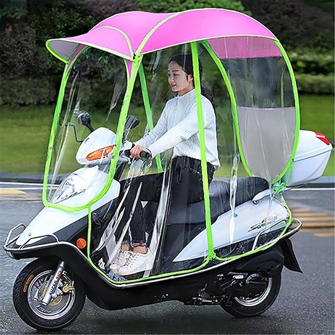 YUANXIN Motorcycle Awning Canopy E-Bike Carport Awning Canopy Storage Motorcycle Rain Shelter Transparent Umbrella Carport (Purple)