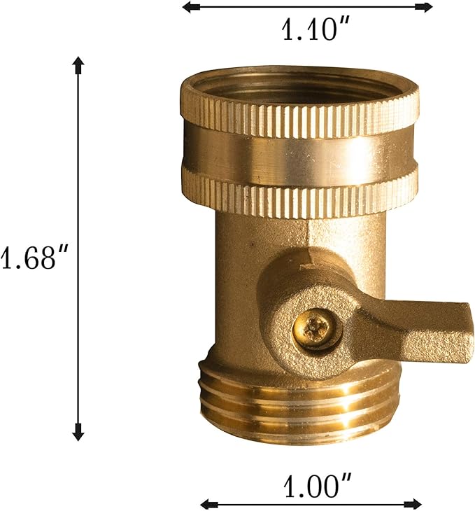 Xiny Tool Brass Garden Hose Shut Off Valve, 2 Pack Heavy Duty 3/4 Inch Solid Brass Garden Hose Shut Off Valve with 10 Extra Rubber Washers