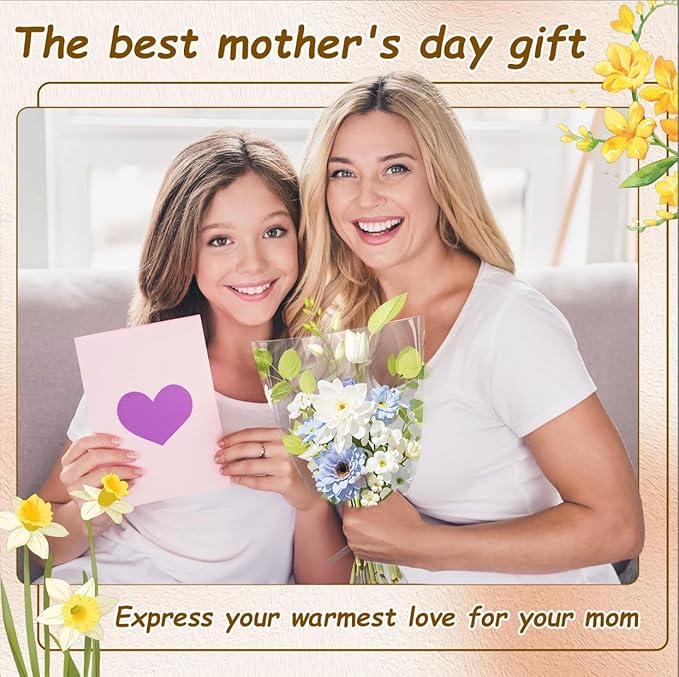 SELANTAG 100 Pack Clear Flower Bags for Bouquets, Floral Wrapping bags, Sleeves Perfect for Mother's Day, Wedding (9.8in x 18in x 3.9in)