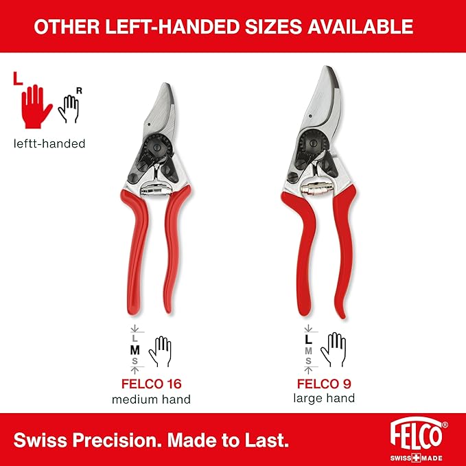 Felco F32 Pruning Shears – 8.3" Garden Clippers with Anvil Blade for Woody Stems | Hand Pruners for Gardening | Garden Tool Cutter with Forged Aluminum Handle, Rubber Grip, Precision Swiss Performance