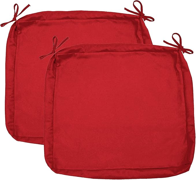 Sigmat Outdoor Seat Cushion Cover Water Repellent Patio Deep Seat Chair Cushion Cover-Only Cover Red 25"x25"x5"(2 Covers)