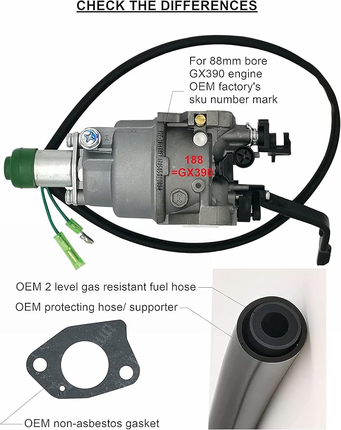 YAMAKATO Huayi P27-1D Gasoline Generator Carburetor Kit OEM for Champion Predator Generac 420cc 439cc 459cc GX390 Powered 6500 8750 9000 5500 7000 8000 7500 9500 etc.……