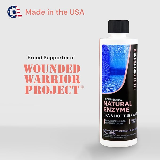 AquaDoc Spa Enzyme Water Treatment - 16oz - Natural Hot Tub Enzyme Cleaner & Clarifier for Balanced Water - Made in USA