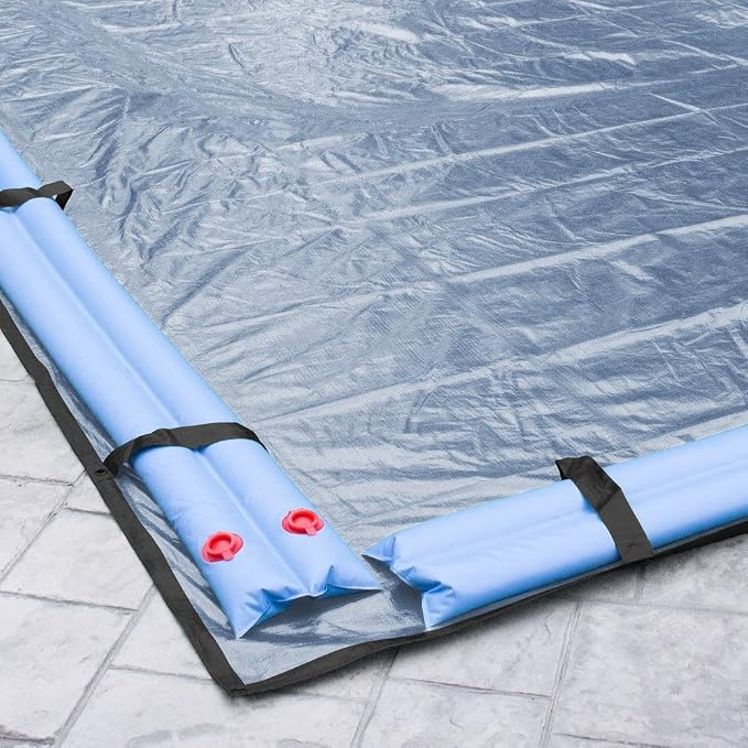 Robelle 16 x 24 ft Heavy Duty Blue Winter Pool Cover for Inground Pools, 5 ft Overlap (21 x 29 ft Cover Size), Solid 8 x 8 Scrim, 2.36 oz/yd2, 10-Year Warranty, Style: 351624RA