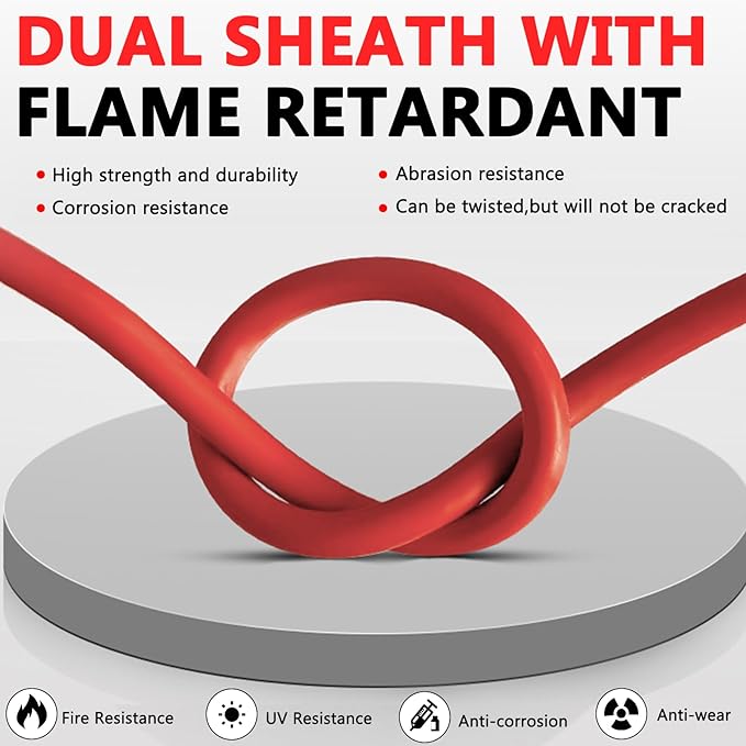 Vansdon 2x70 Feet Solar Panel Extension Cable, 10AWG Solar Cable, Solar Panel Cable with Female and Male Waterproof Connectors for RV, Photovoltaic Systems (70FT Red + 70FT Black)