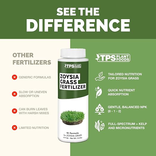 Zoysia Grass Fertilizer – Liquid Lawn Food for Dense Turf, Rich Green Color & Strong Root Development, 1 Gallon