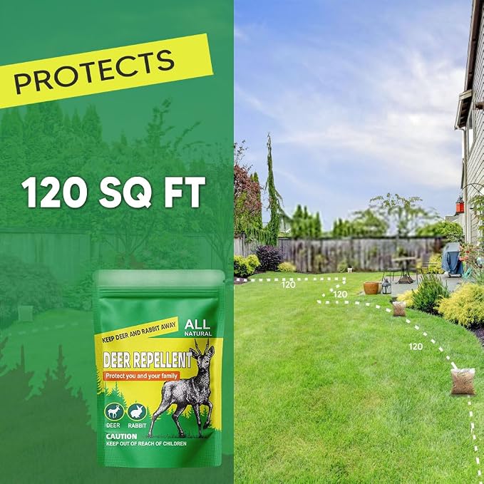 LAQDECDV Deer Repellent, Rabbit Repellent Outdoor, Bunny Repellents for Plant, Deer Repellant for Garden, Rabbits Deterrent for Yard, Keep Deer Away from Flowers/Trees-8P