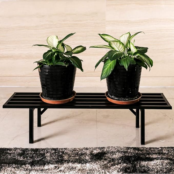 Zhongma One Tier Heavy Duty Metal Plant Stand (45.67 L x 8.66 W x 7.9 H)