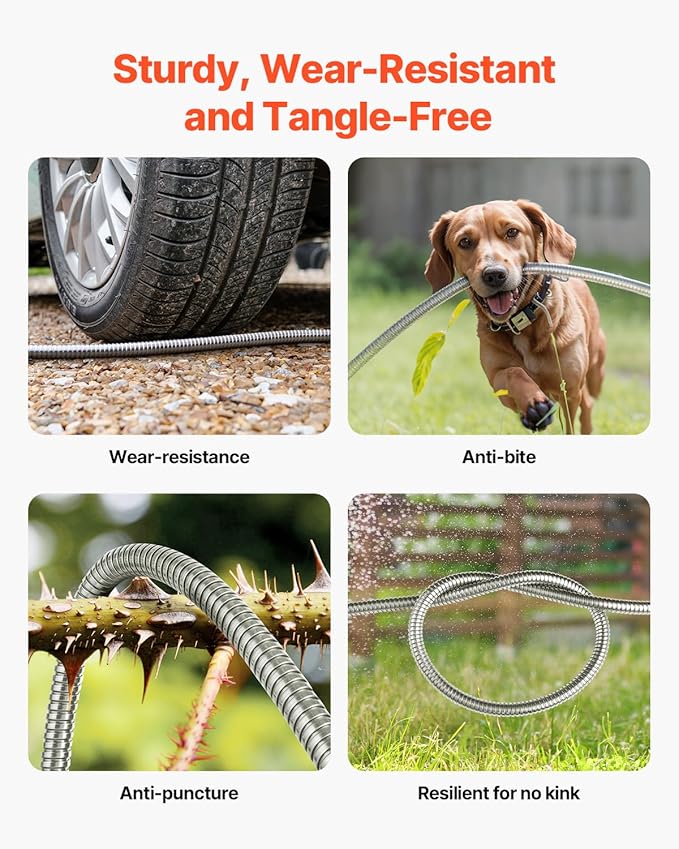 VEVOR Garden Hose Metal 75 ft, Rust Proof Stainless Steel Water Hose, Heavy Duty Backyard Hose with 10 Function Nozzle, No-Kink & Flexible Water Pipe, Lightweight Metal Hose for Yard, Outdoor