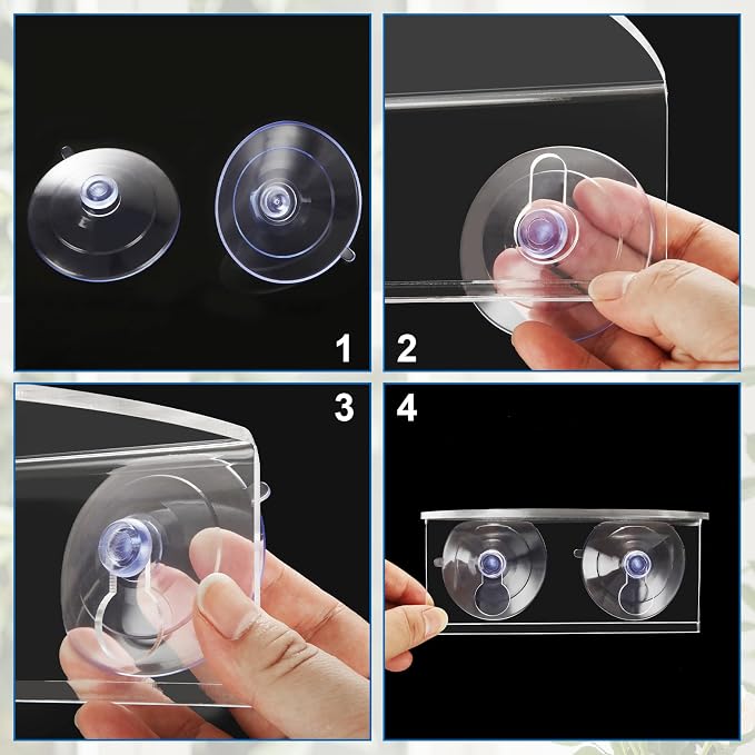 YAYODS 6 Pcs Aquarium Shelf, Acrylic Window Plant Shelf Suction Cup Shelf for Indoor Plant Substrate, Fish Tank, Seed Starter Pots