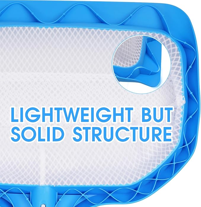 TidyMister Pool Skimmer Net with Front Double Layer Net, Ultra Fine Mesh Diamond Netting Pool Leaf Rake for Above Ground Pools & In-ground Pools, Fit with 1-1/4'' Standard Pole