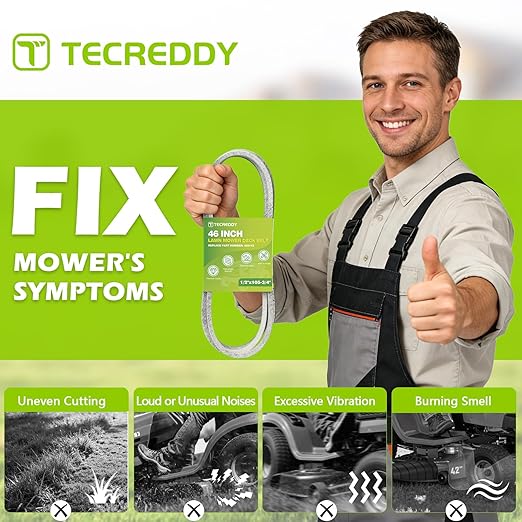 405143 46 Inch Mower Deck Belt for Husqvarna 532405143 584453101 YTH22V46 YTH20K46 YTH21K46 YTH18K46 Craftsman Poulan Lawn Mower - Aramid Cord, 105.75"