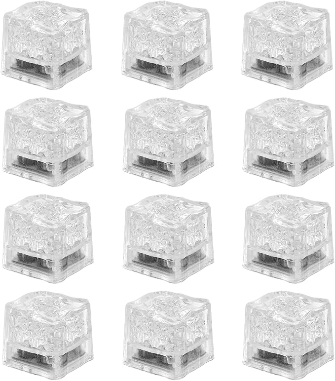 Light Up Ice Cubes for Drinks, 48 PCS LED Ice Cubes Liquid Activated for Home Bar Party Wedding Decor (Orange)