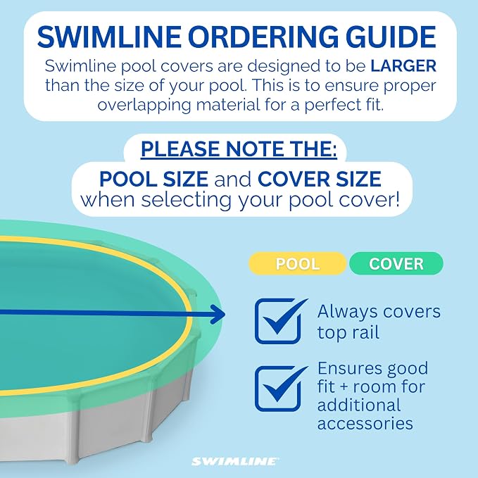 SWIMLINE 24' HYDROTOOLS Super Guard Winter Pool Cover for Above Ground Round Swimming Pools (Cover Only) - Pool Protection Accessories for Home, Backyard, Garden, and Patio