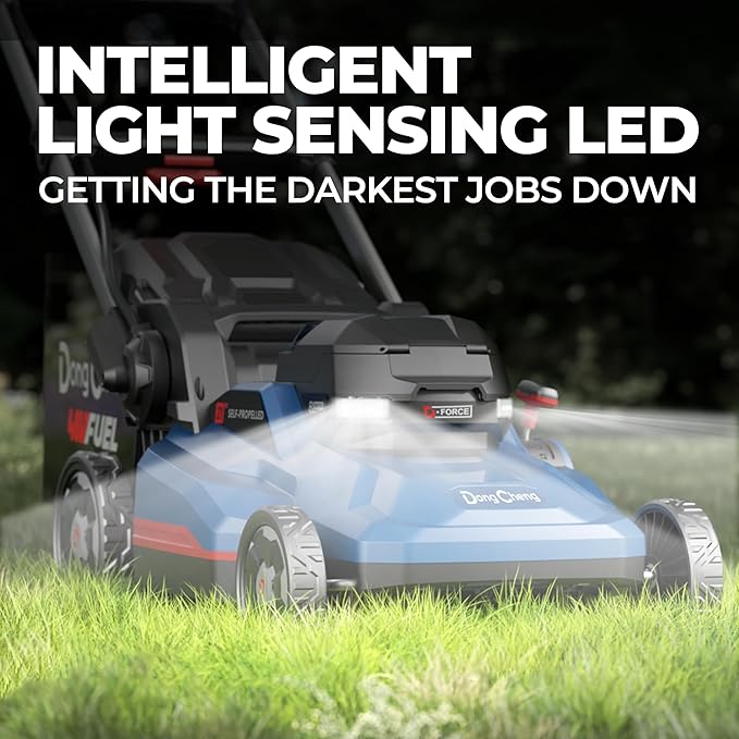 Dong Cheng 21 Inch 3-in-1 Brushless Lawn Mower, 40V 1600W Cordless Electric Self-Propelled Lawn Mower with 2600RPM High Speed Cutting, 7-Position Height Adjustment, 4 x 4.0Ah Batteries& Dual Charger