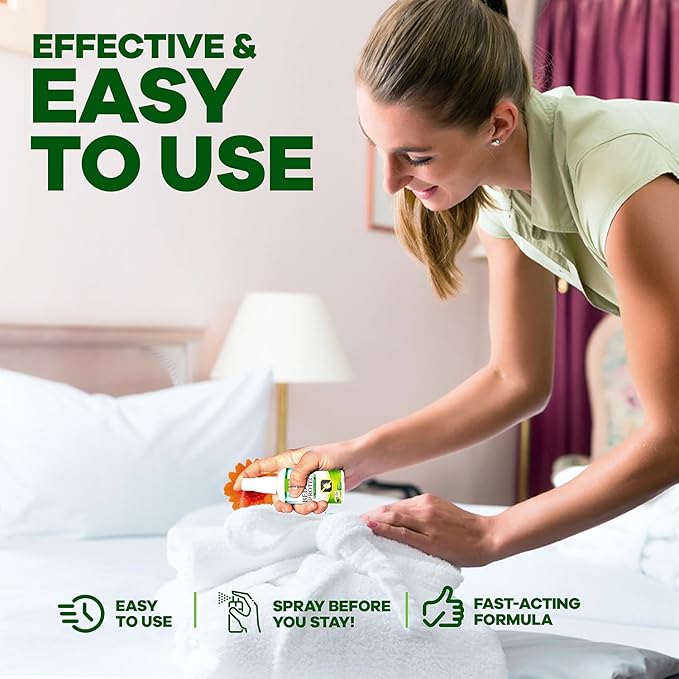 Eco Defense Bed Bug Spray Travel Size - TSA Approved 3 oz – Travel Essentials for Hotel, Cruise, Vacations - with Natural Essential Oils
