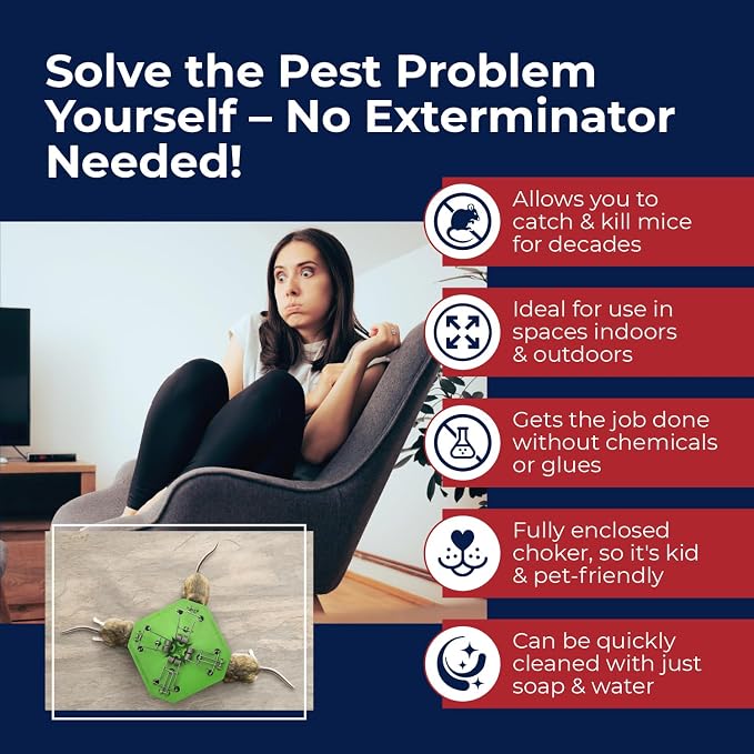 Reusable Mouse Trap - Multi Catch Mice Traps for Indoor & Outdoor Use, Pet & Child Safe 4-in-1 Snap Design (Black) - 2 Pack