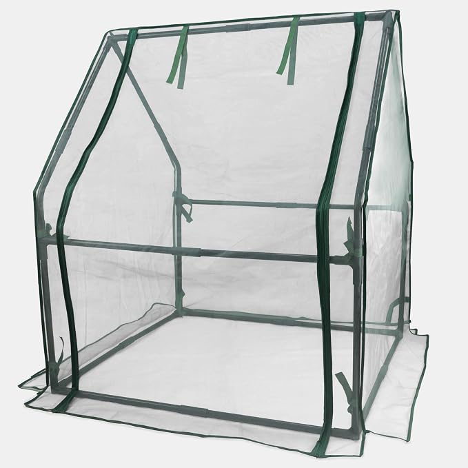 Gardzen Mini Greenhouse with Zipper Mesh Cover, Steel Frame Portable Outdoor Greenhouse, Enhanced Ventilation, Ideal for Spring, Summer & Fall 36.2"(L) x36.2(W) x42.5(H)