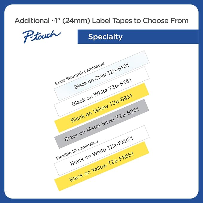 Brother Genuine P-Touch TZE-252 Tape, 1" (24 mm) Standard Laminated P-Touch Tape, Red on White, Laminated for Indoor or Outdoor Use, Water-Resistant, 26.2 ft (8 m), Single-Pack, TZE252, Large