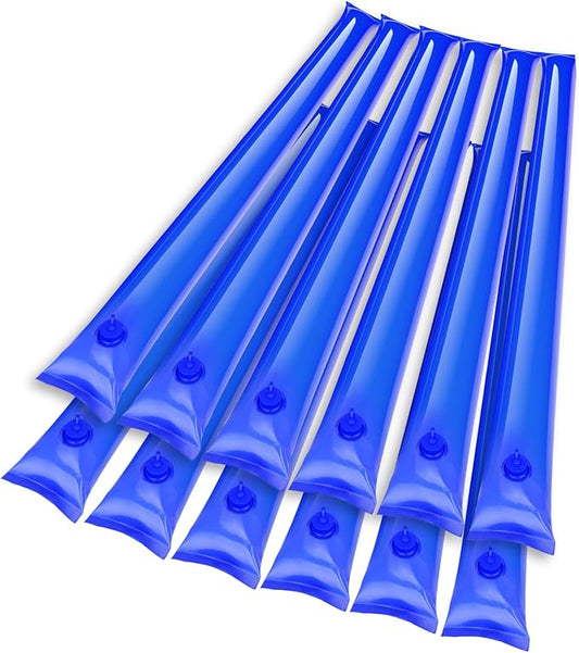 12 Pack 0.7mm Thicker Water Tubes for Pool Cover Weights Inground 10FT Blue Single Chamber Water Bags Swimming Pool Tubes for Winterizing Three-Layer Composite Material Heavy Duty Pool Bags
