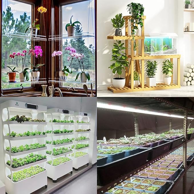 LED Grow Light Bars for Indoor Plants, Sunlight Grow Lamp Full Spectrum Growth Light Strip for Greenhouse Plant Grow Shelf