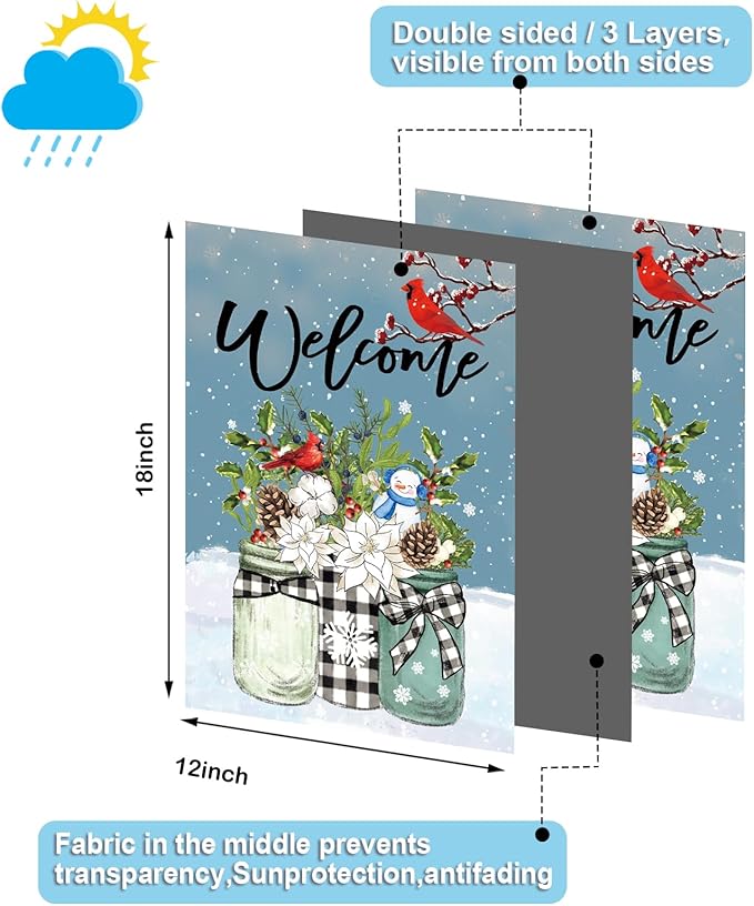 Seasonal Garden Flags Set of 12 Double Sided 12 x 18 Inch Glass Bottles Theme Yard Flags, Small Flags for Outside, Spring Easter 4th of July Outdoor Flags, Holiday Garden Flags for All Seasons