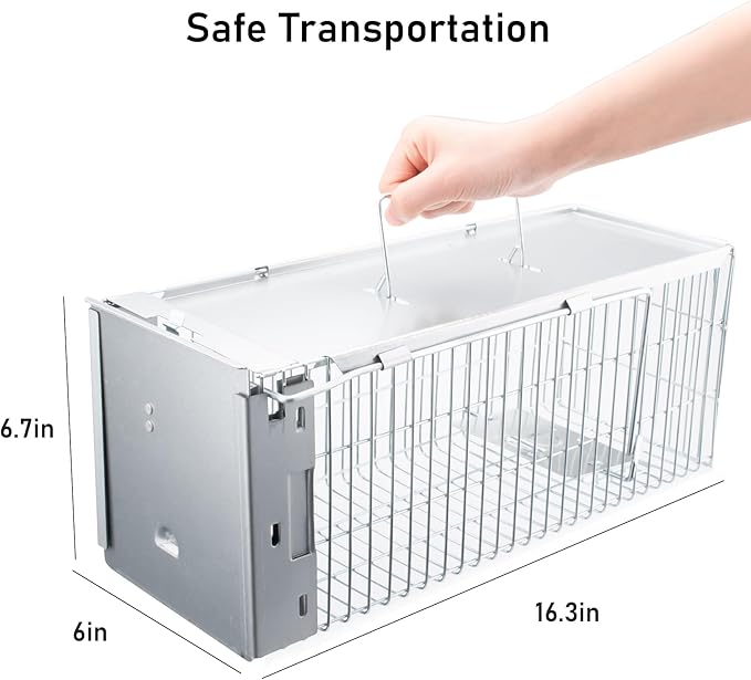 Faicuk Heavy Duty Squirrel Trap Chipmunk Trap Rat Trap and Other Similar-Size Rodents - 16.3” x 6” x 6.7”