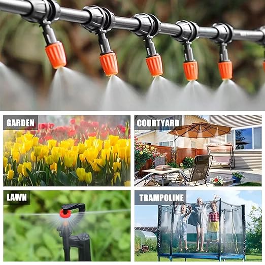 Drip Irrigation System Kit for Garden: 299CPS Automatic Drip Irrigation Kits Greenhouse Plant Watering System with 5 Kinds of Sprayers,1/4 inch 1/2 inch Irrigation Tubing Hose for Raised Bed