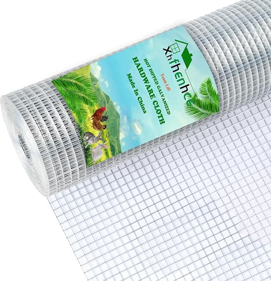 Hardware Cloth 1/4 in 36 x 50 ft Hot Dip Galvanized Rust Resistant Welded Wire Mesh,23AWG Square Chicken Wire Fence Garden Plants Fencing,Chicken Coop Rabbit Poultry Critters Metal Cage Roll
