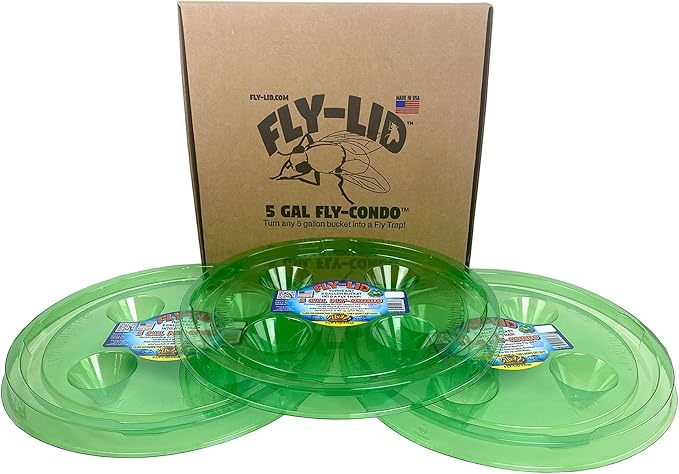 Billy-Bob Fly-Lid 5 Gallon Bucket Fly Lid (3 Pack) Turn Any 5 Gallon Bucket into a Fly Trap!