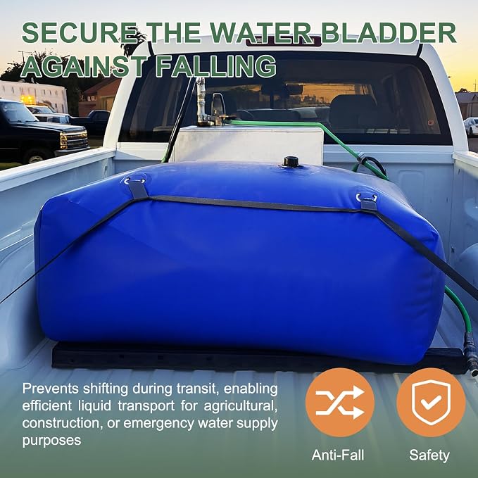 30 Gallon Water Bladder, 1000D PVC Foldable Portable Water Tank, Blue Large Capacity Water Bag Container for Camping, Garden, Agricultural Irrigation, Drought Resistance, Emergency Supply
