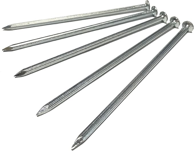 Metal Landscape Edging Anchoring Spikes 6 Inches Length 150 Count, Galvanized Landscape Spikes, Garden Nails for Artificial Turf, Paver Edging, Weed Barrier, Carpentry More (150)