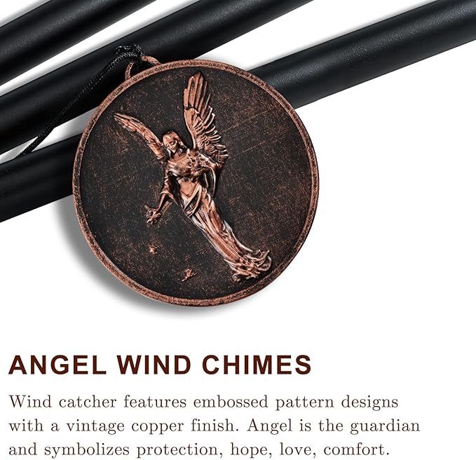 Wind Chimes for Outside, Vintage Angel Deep Tone Wind Chime Outdoor Clearance, Memorial/Festivals/Birthday Gift for Mom Dad Women Grandma, Home Garden Patio Decor (34" Angel)