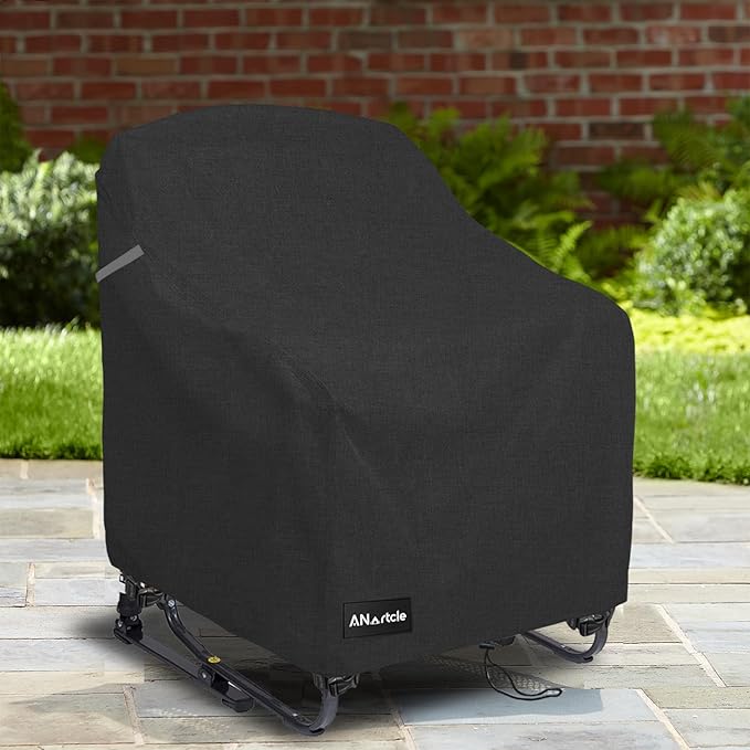 ANartcle Rocking Chair Covers for GCI Outdoor 37072 Chair,Freestyle Rocker Cover,Waterproof Heavy Duty Outdoor Camping Chair Covers, (26 W x 27 D x 34 H inches) Black.