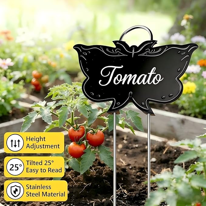Metal Plant Labels 30 Pack 11in Tall Black Outdoor Waterproof Garden Label Large Garden Seed Stake Tags for Flowers Fruits and Vegetables