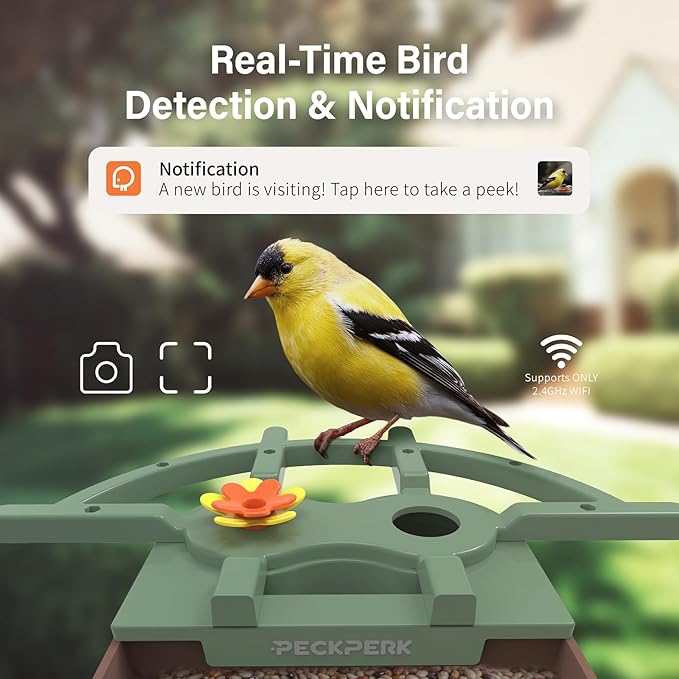 Smart Bird Feeder with Camera Solar Powered Outdoor - 2K HD Live Video, AI Bird ID, Squirrel-Proof, Instant Alerts & IP65 Weatherproof Outside, Great Gift for Familys & Friends