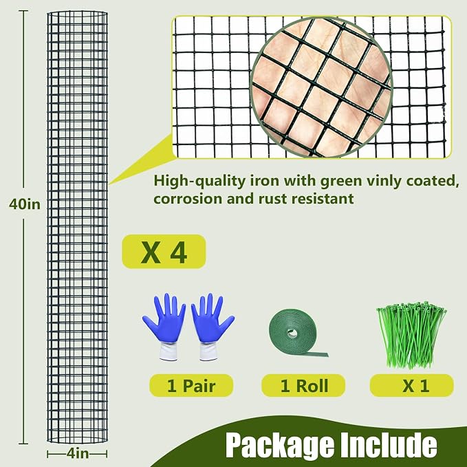 4 Pack Metal Moss Pole, 40" Moss Poles for Plants Monstera, Stackable Sphagnum Moss Pole for Plants Work with Sphagnum Moss(4 Pack 40")