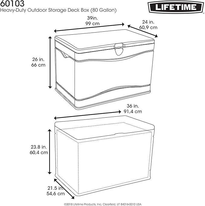 Lifetime Deck Storage Boxes and Bench Combo (80 Gallon + 116 Gallon)